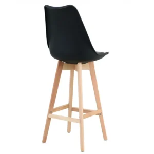 mobiliario-contract-taburete torre su madera negro cojin negro 2